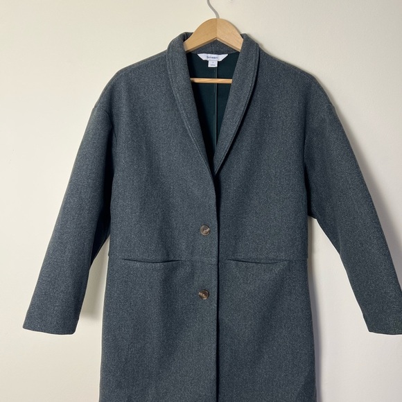 OLD NAVY Womens Long Line Cardigan Green PeaCoat Small Flat Front Winter Warm - Picture 4 of 16